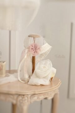 F1912.3.122000 Κορδέλα τούλινη με διπλό λουλούδι