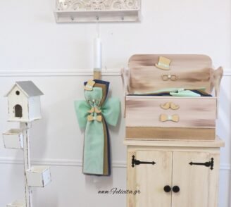 LP207.3.1432000 Πακέτο βάπτισης βεραμάν με παπιγιόν και γυαλάκια