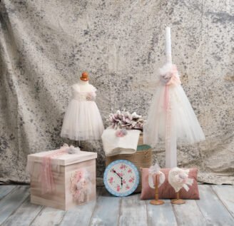 LP214.1352021 Πακέτο βάπτισης με τούλινα λουλούδια