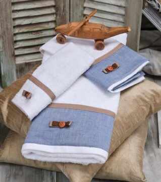 FK2012.2720121 Λαδόπανα λευκά τζιν καφέ τρέσα