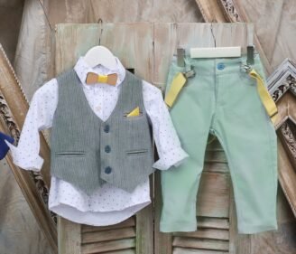 FA41.882220 Ντύσιμο βεραμάν με γιλέκο κίτρινες λεπτομέρειες