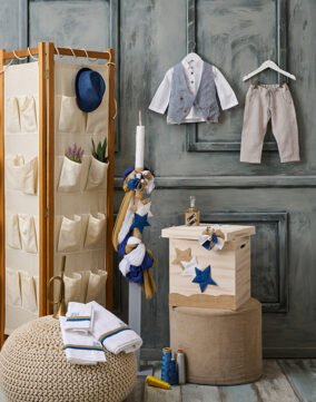 LP241.1439987 Πακέτο Βάπτισης αστέρι καφέ μπλε