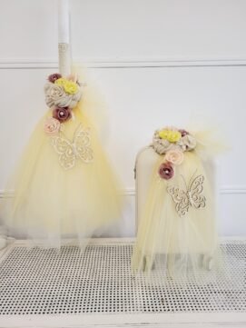 LP254.1632021 Πακέτο βάπτισης Πεταλούδα με πολύχρωμα λουλούδια