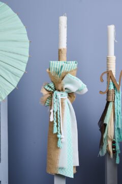 L262.364213 Λαμπάδα για αγόρι με δέσιμο γάζας