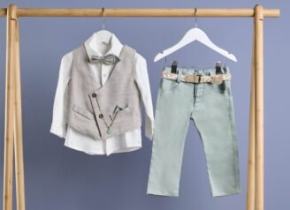 FA92.879525 Βαπτιστικό  Σύνολο με Μέντα παντελόνι