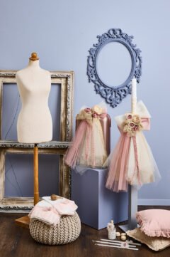 LP251.146.509854 Πακέτο βάπτισης γάζα λουλούδια