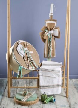 LP288.133,502636 Πακέτο βάπτισης BOHO Μπέζ γάζα -μεντα