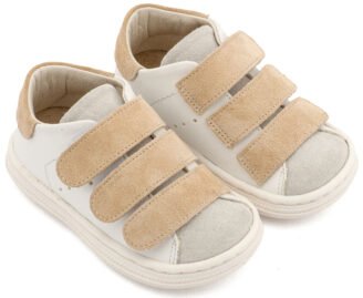 Σνίκερ με Τριπλή Μπαρέτα Χρατς BS3096 Λευκό Μπεζ