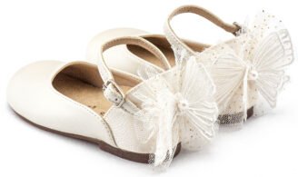 Γαλλικό Γοβάκι με Διακοσμημένη Φτέρνα Πεταλούδα BS3594 Εκρού