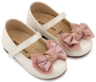 Γοβάκι Μονή Μπαρέτα Διακοσμημένη με Φιόγκο BS3599 Εκρού Ροζ