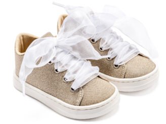 Sneaker απο Ύφασμα και Δέσιμο Κορδέλα BW4864 Πλατίνα