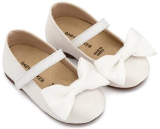 Γοβάκι Μονή Μπαρέτα με Σατέν Φιόγκο  BW4870 Λευκό