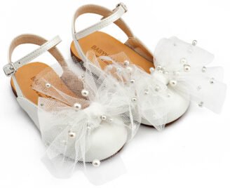 Γαλλικό Σαμπό με Φιόγκο και Πέρλες BW4882  Εκρού