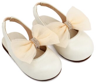 Γαλλικό Σαμπό με Φιόγκο Οργάντζας και Στρας BW4883 Εκρού