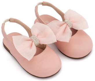 Γαλλικό Σαμπό με Φιόγκο Οργάντζας και Στρας BW4883 Ροζ