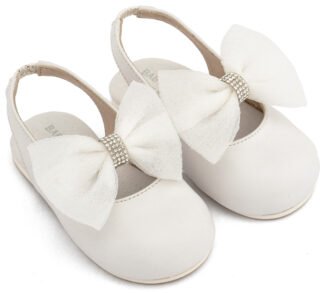 Γαλλικό Σαμπό με Φιόγκο Οργάντζας και Στρας BW4883 Λευκό