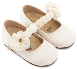 Γοβάκι Μονή Μπαρέτα με Υφασμέτινο Διακοσμητικό BW4888 Εκρού