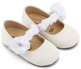 Γοβάκι Μονή Μπαρέτα με Υφασμέτινο Διακοσμητικό BW4888 Λευκό