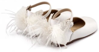 Γαλλικό Γοβάκι με Διακοσμημένη Φτέρνα Πεταλούδα BW4891 Λευκό