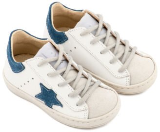 Τρίχρωμο Sneaker Δετό EXC5315  Λευκό Μπλε Ρουά Γκρι