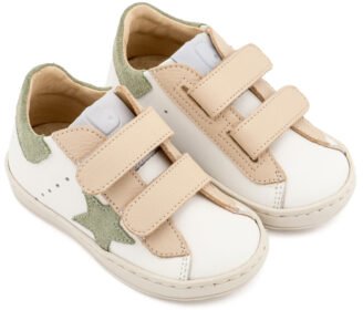 Τρίχρωμο Sneaker Διπλό Χρατς EXC5316  Λευκό Εκρού Μέντα