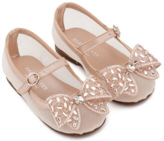 Γοβάκι απο Ύφασμα Φιλντιρέ και Φιόγκο Στρας EXC5903 Ροζ Αντικέ