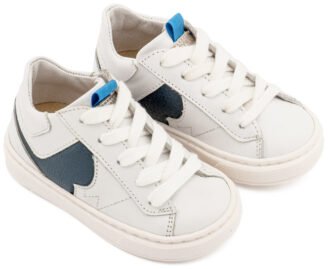 Δίχρωμο Sneaker Δετό EXC8001 Λευκό Μπλε