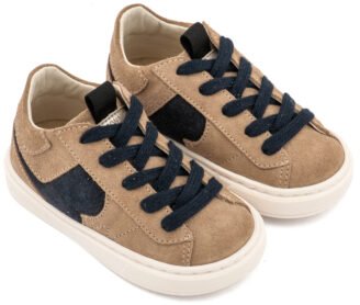 Δίχρωμο Sneaker Δετό EXC8002 Μπεζ Μπλε