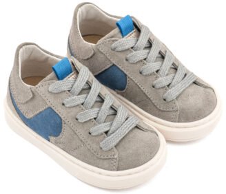 Δίχρωμο Sneaker Δετό EXC8002 Γκρι Μπλε Ρουά