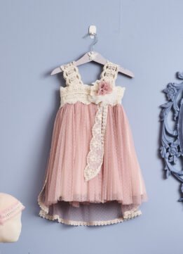 F2042.992319 Φόρεμα πουά σάπιο μήλο με μπαντάνα