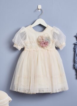 F2044.902314 Φόρεμα με κοντό μανίκι γάζα με μπαντάνα