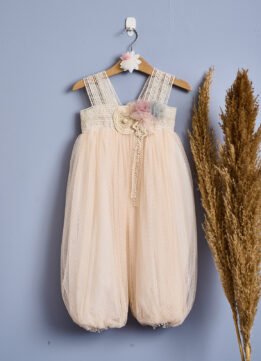 F2051.1042319 Σαλβάρι πουά σομόν με μπαντάνα