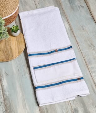 FK2038.23502417 Λαδόπανα λευκά με Μπέζ φάσα και Ράφ τρέσσα