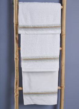 FK2048.23,506987 Σετ Λαδόπανα αγόρι λευκά με Φάσα γκρί και γιούτα