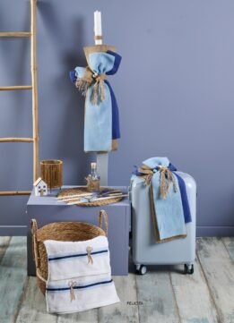 LP287.165,502536 Πακέτο βάπτισης Μπλέ Σιέλ λινάτσα