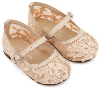 Γοβάκι απο Ύφασμα Φιλντιρέ Δαντέλα LU6128 Μπεζ