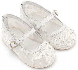 Γοβάκι απο Ύφασμα Φιλντιρέ Δαντέλα LU6128 Λευκό