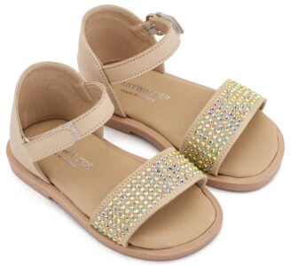 Πέδιλο Διακοσμημένο με Στρας LU6133 Μπεζ