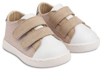 Sneakers  Διπλή Μπαρέτα Χρατς PRI2104 Μπεζ Λευκό Μέντα