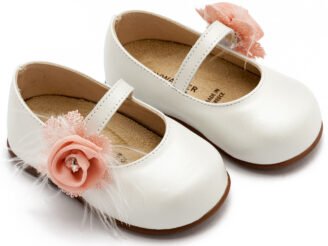 Γοβάκι  Μονή Μπαρέτα με Λουλούδι  PRI2640 Εκρού Ροζ