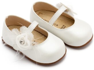 Γοβάκι  Μονή Μπαρέτα με Λουλούδι  PRI2640 Εκρού