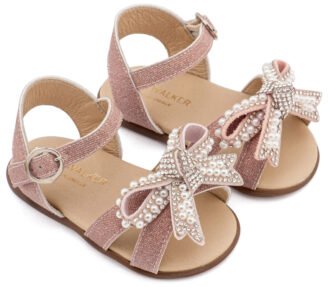 Πέδιλο Διακοσμημένο με Φιόγκο απο Πέρλες PRI2655 Ροζ Αντικέ