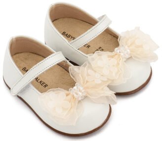 Γοβάκι Μονή Μπαρέτα Φιογκάκι Οργάντζας PRI2659 Εκρού