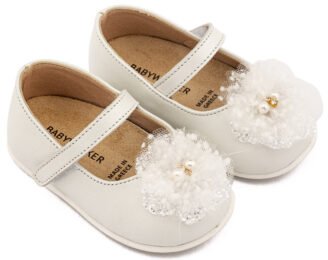 Γοβάκι Μονή Μπαρέτα Χειροποίητο Διακοσμητικό απο Τούλι PRI2660 Εκρού