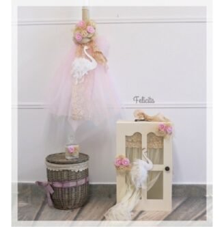 Πακέτο βάπτισης ροζ κύκνος