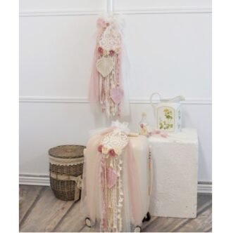 LP245.1532023Πακέτο Βάπτισης boho με ονειροπαγίδα και φύλλα μακραμέ